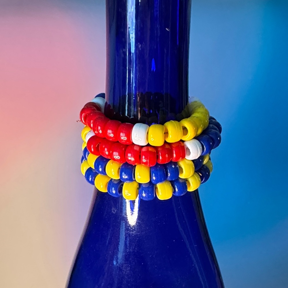 Colorful set of four Beaded Bracelets